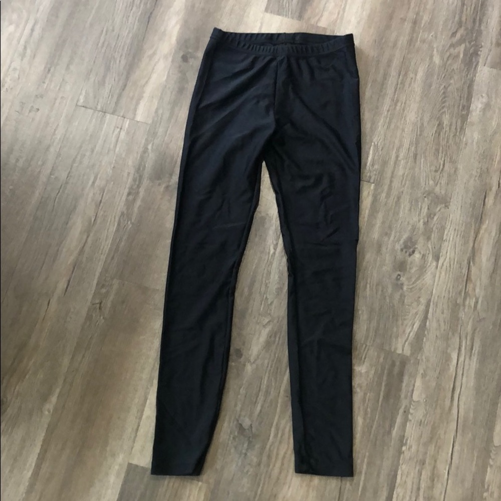 Black nylon leggings